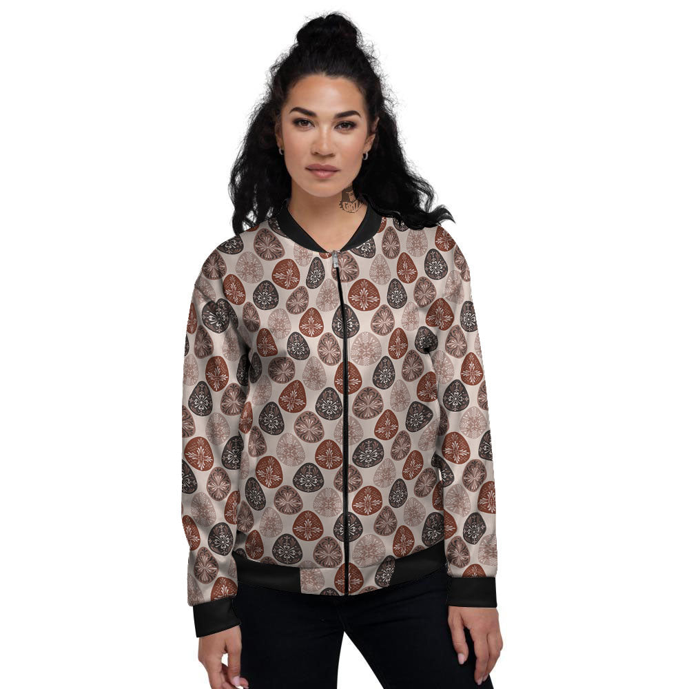 Easter Eggs Bohemian Print Pattern Women's Bomber Jacket-grizzshop