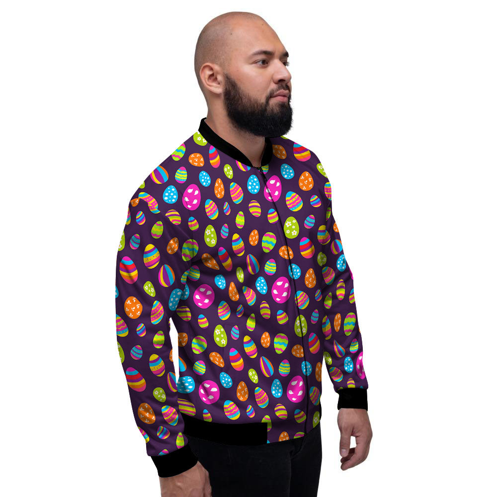 Easter Eggs Colorful Cute Print Pattern Men's Bomber Jacket-grizzshop