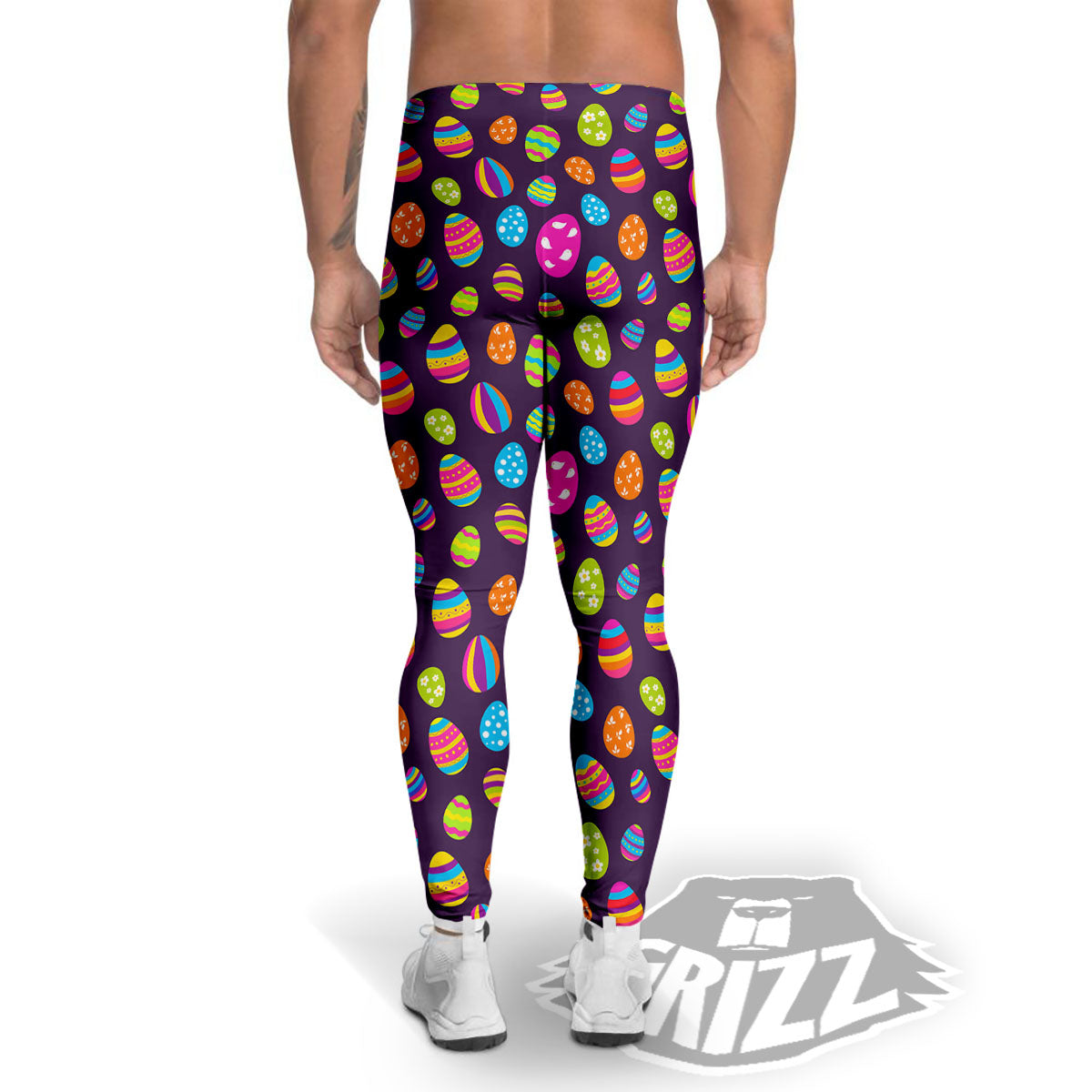 Easter Eggs Colorful Cute Print Pattern Men's Leggings-grizzshop