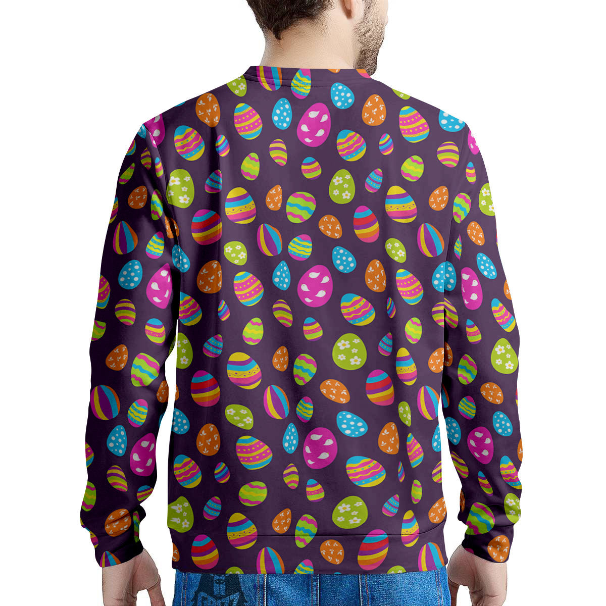 Easter Eggs Colorful Cute Print Pattern Men's Sweatshirt-grizzshop