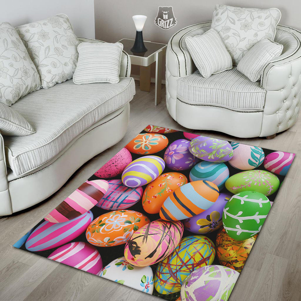 Easter Eggs Colorful Print Floor Mat-grizzshop