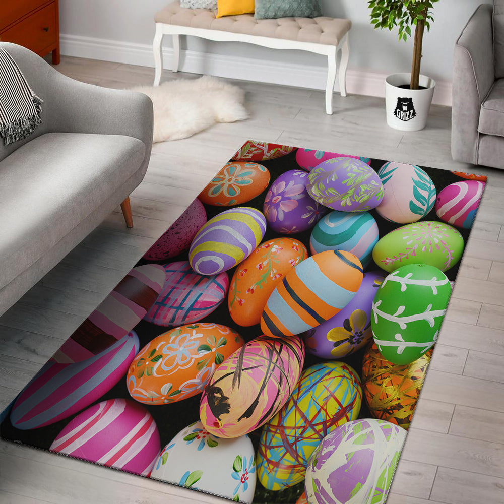 Easter Eggs Colorful Print Floor Mat-grizzshop