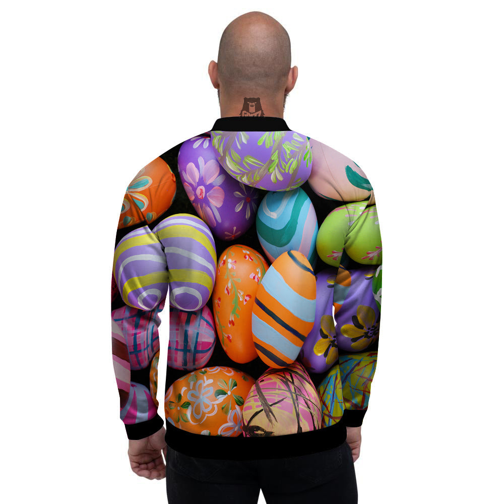 Easter Eggs Colorful Print Men's Bomber Jacket-grizzshop