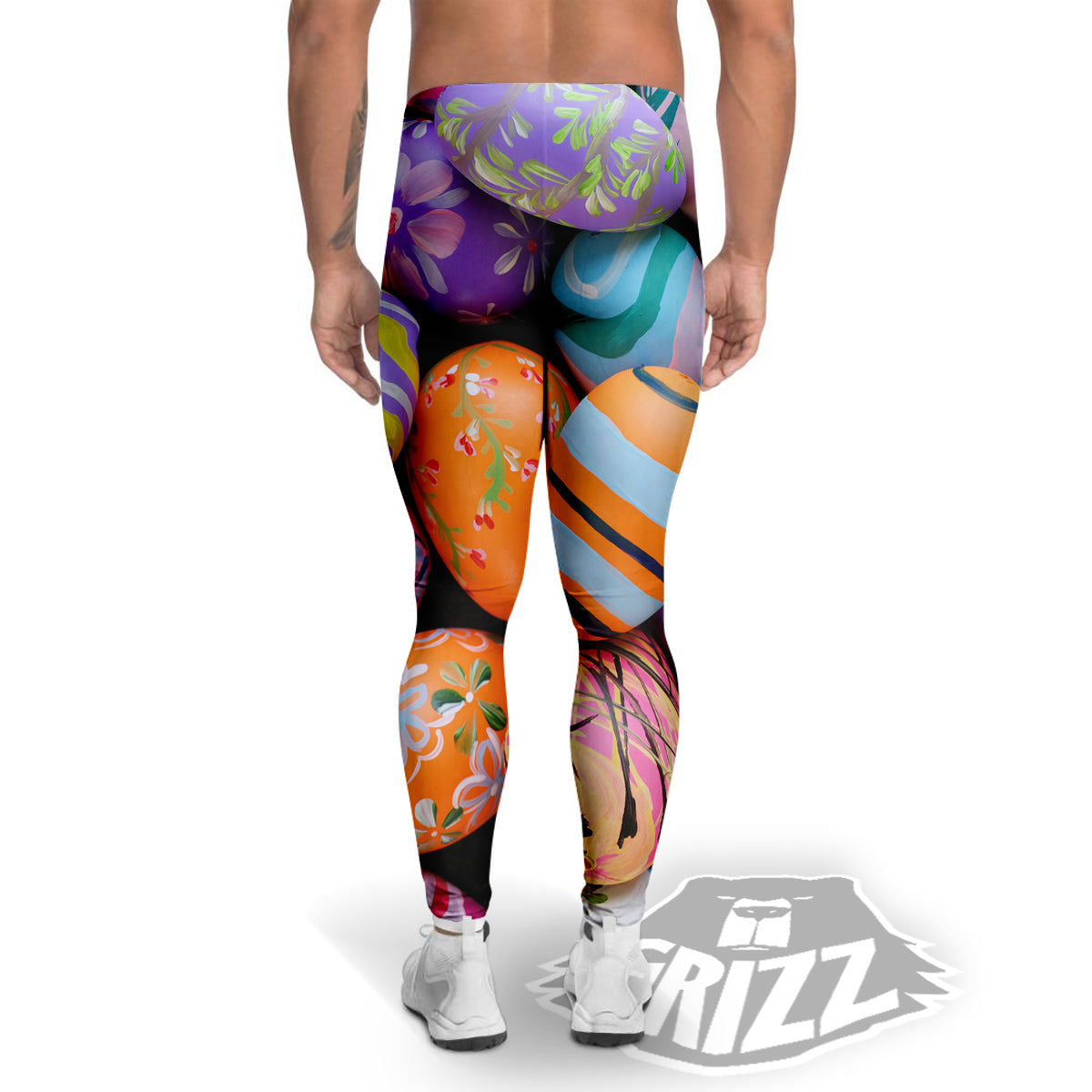 Easter Eggs Colorful Print Men's Leggings-grizzshop