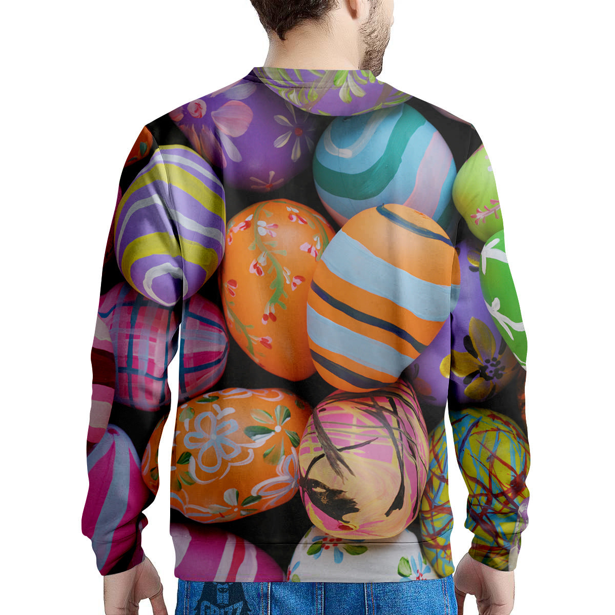 Easter Eggs Colorful Print Men's Sweatshirt-grizzshop