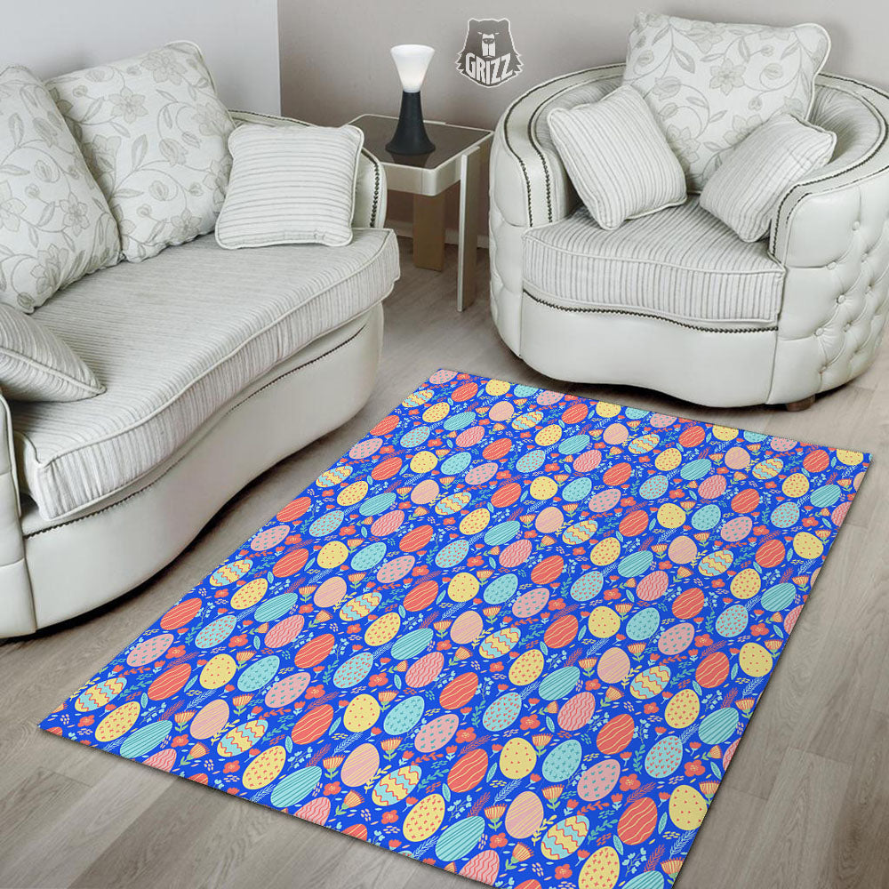 Easter Eggs Colorful Print Pattern Floor Mat-grizzshop
