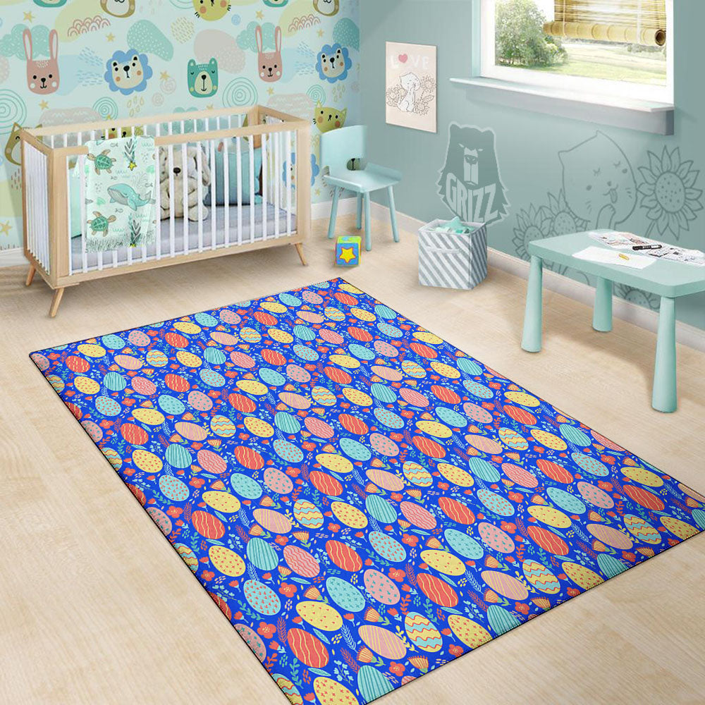 Easter Eggs Colorful Print Pattern Floor Mat-grizzshop