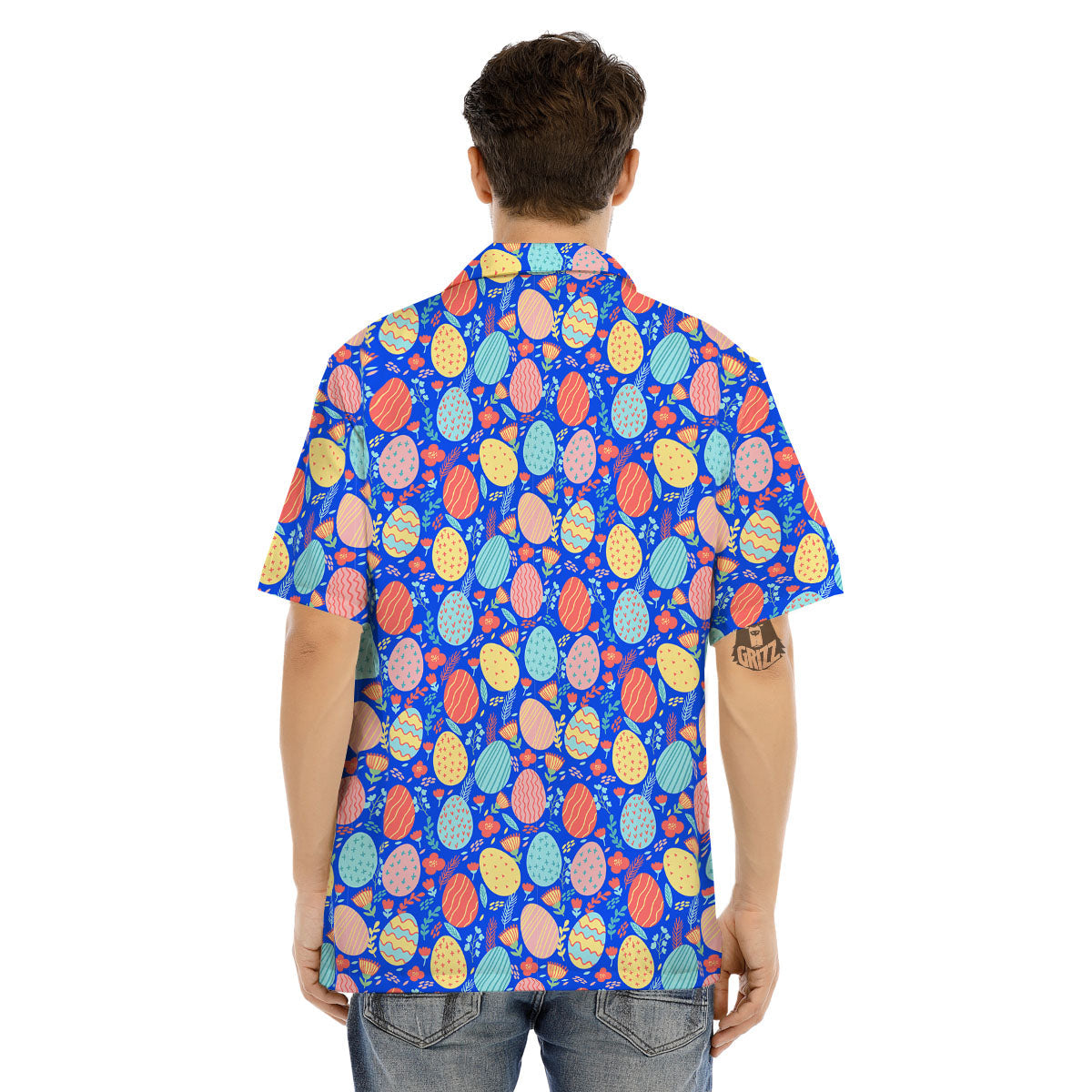Easter Eggs Colorful Print Pattern Men's Hawaiian Shirt-grizzshop