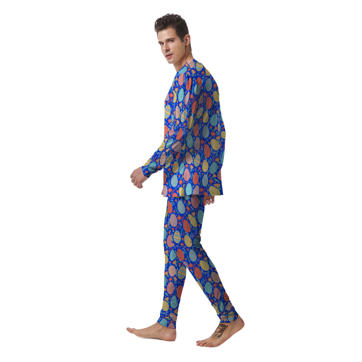 Easter Eggs Colorful Print Pattern Men's Pajamas-grizzshop