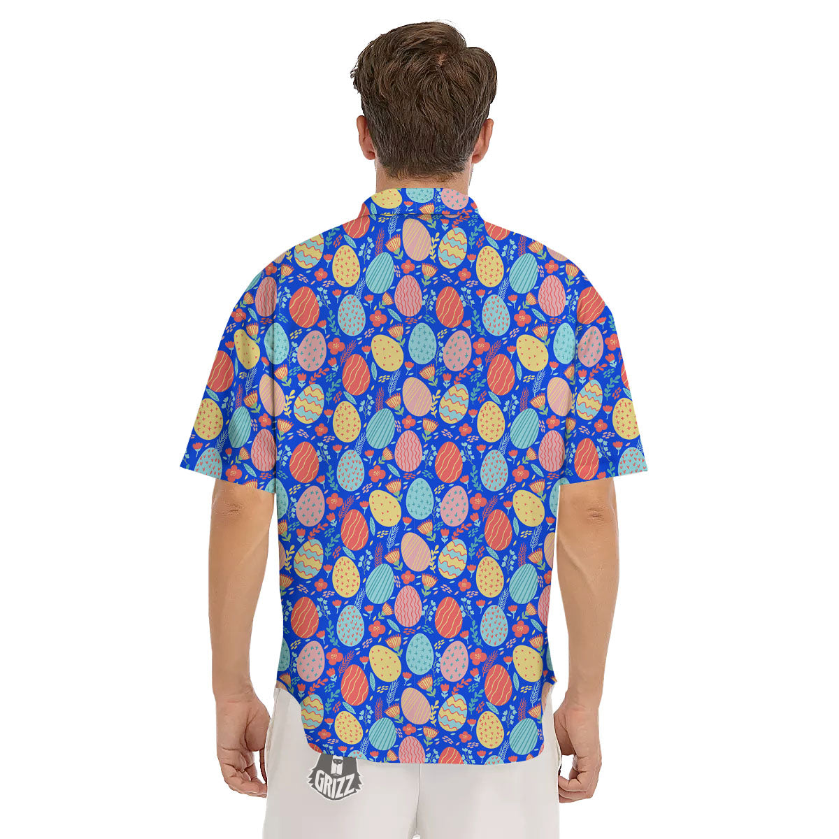 Easter Eggs Colorful Print Pattern Men's Short Sleeve Shirts-grizzshop
