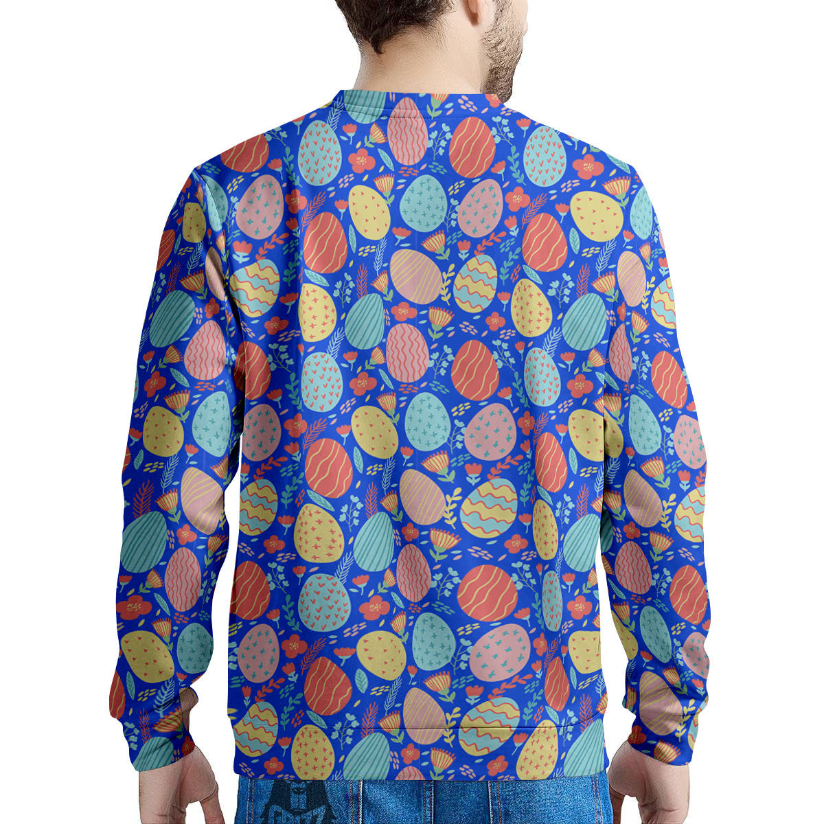 Easter Eggs Colorful Print Pattern Men's Sweatshirt-grizzshop
