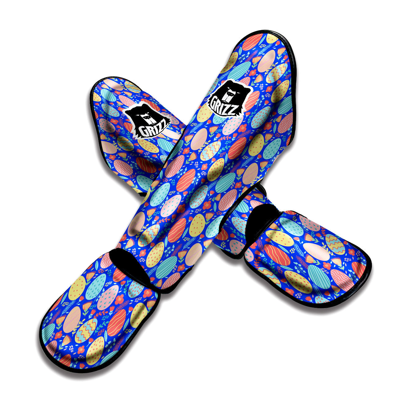 Easter Eggs Colorful Print Pattern Muay Thai Shin Guards-grizzshop