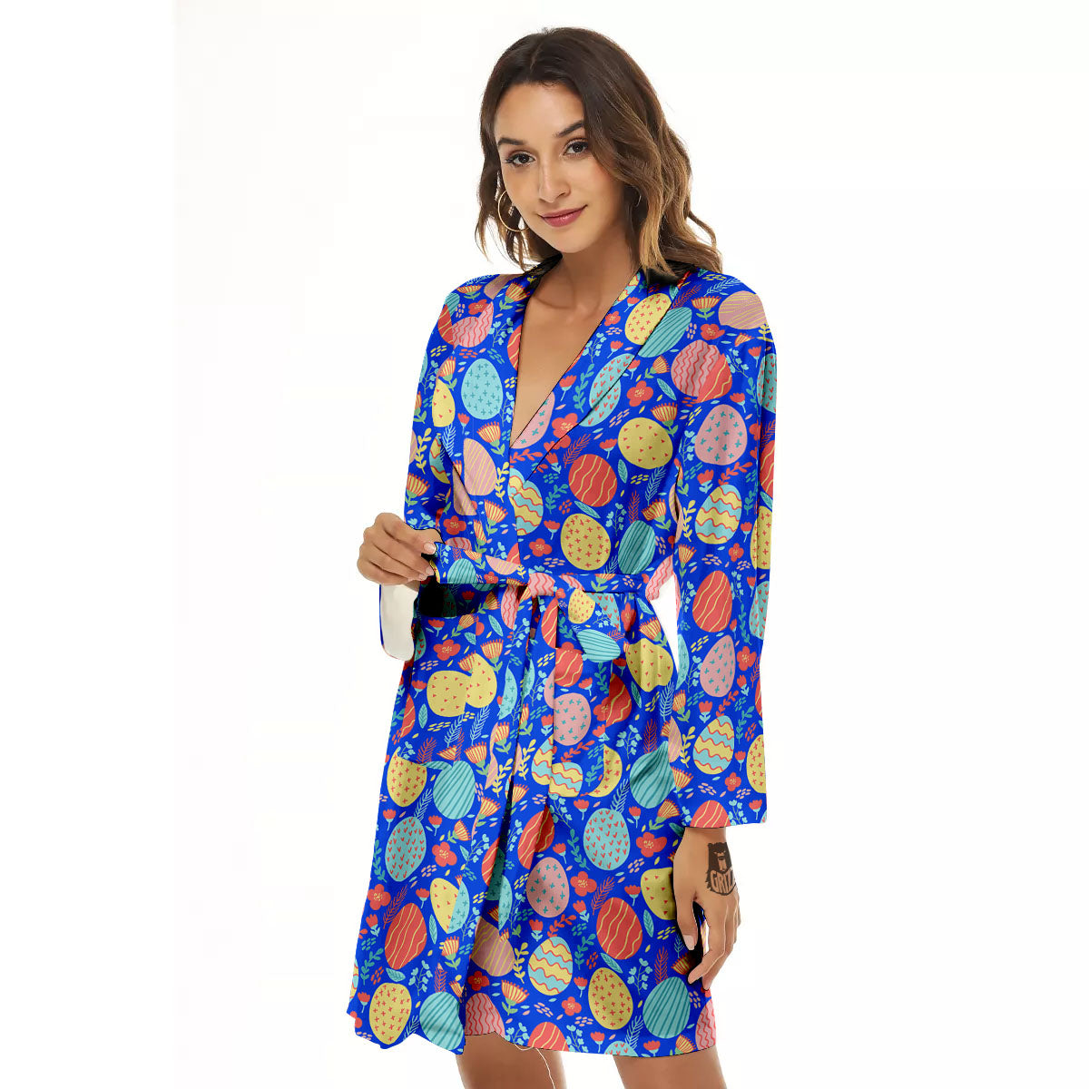 Easter Eggs Colorful Print Pattern Women's Robe-grizzshop