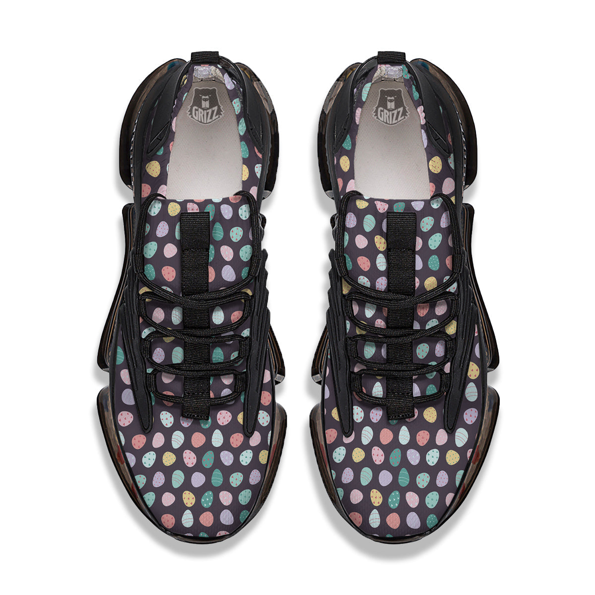 Easter Eggs Cute Print Pattern Black Gym Shoes-grizzshop