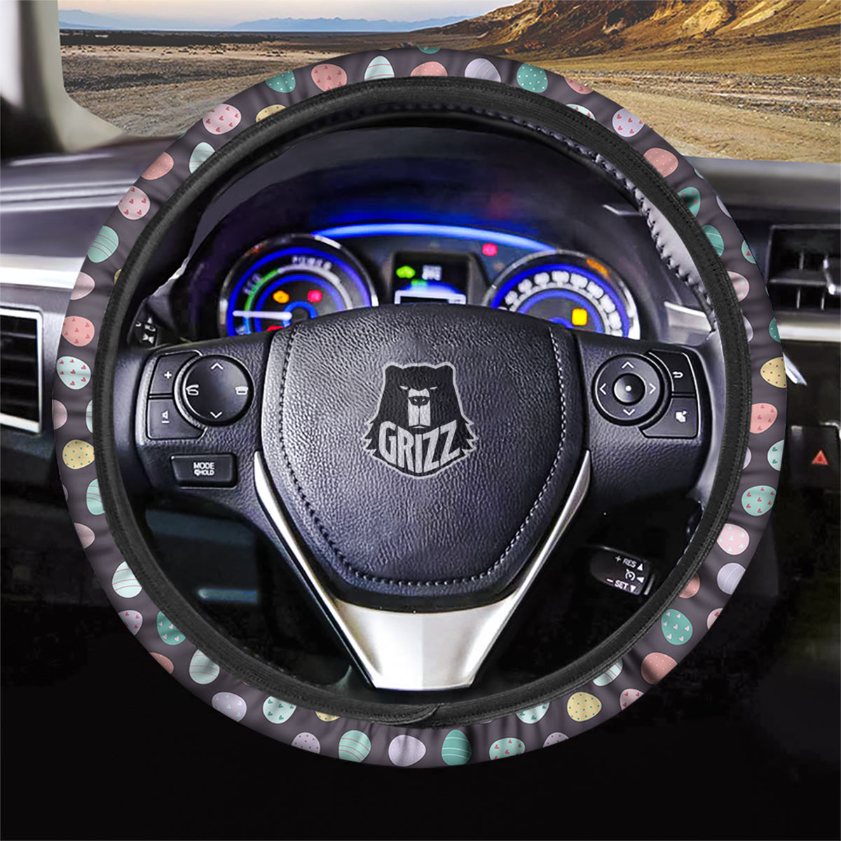 Easter Eggs Cute Print Pattern Car Steering Wheel Cover-grizzshop