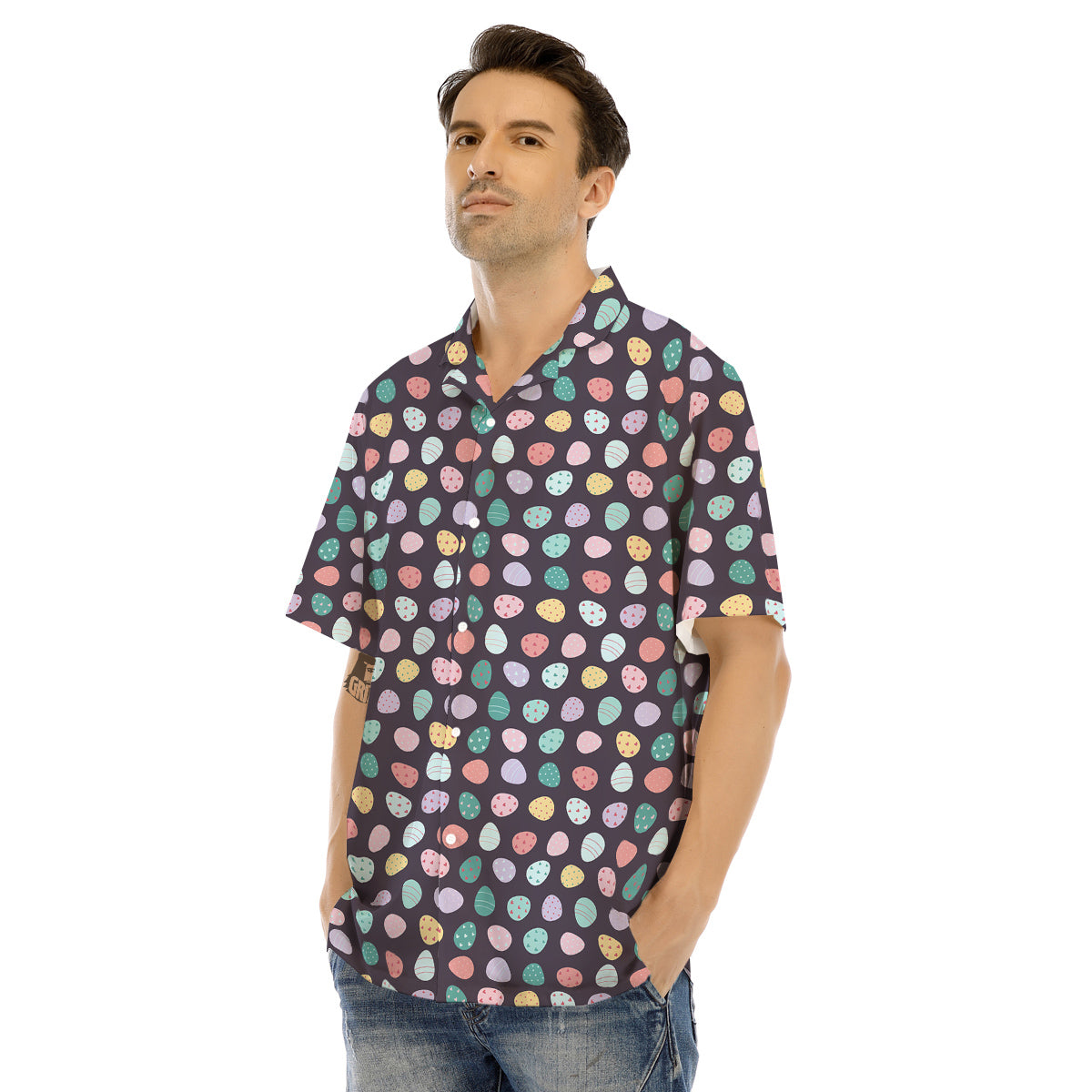 Easter Eggs Cute Print Pattern Men's Hawaiian Shirt-grizzshop
