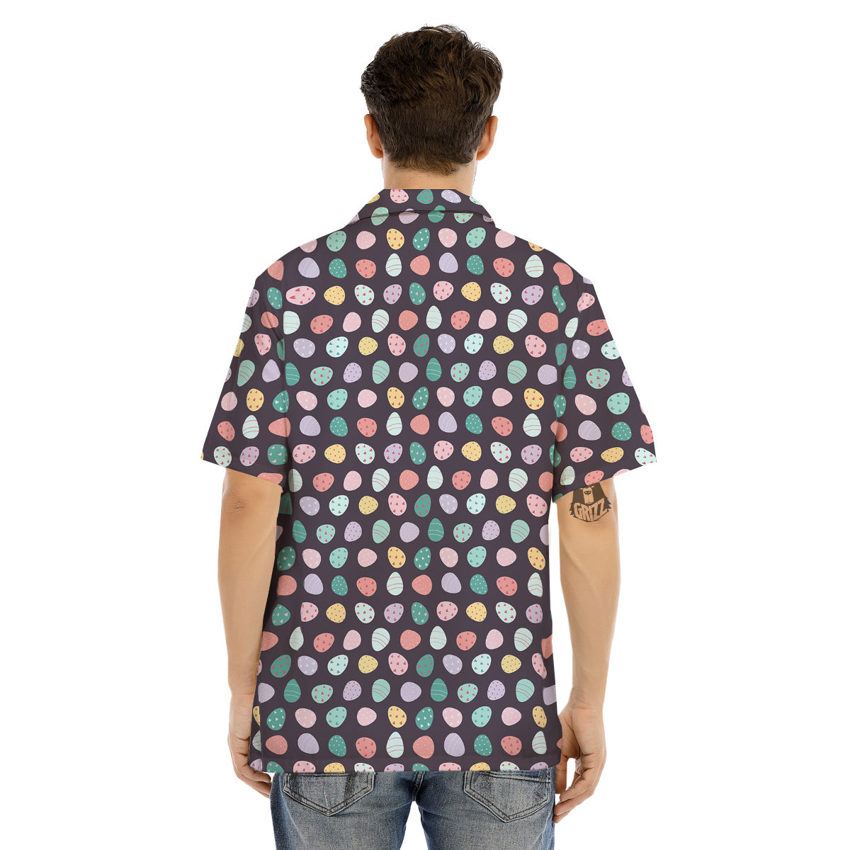 Easter Eggs Cute Print Pattern Men's Hawaiian Shirt-grizzshop