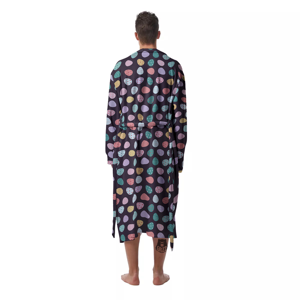 Easter Eggs Cute Print Pattern Men's Robe-grizzshop