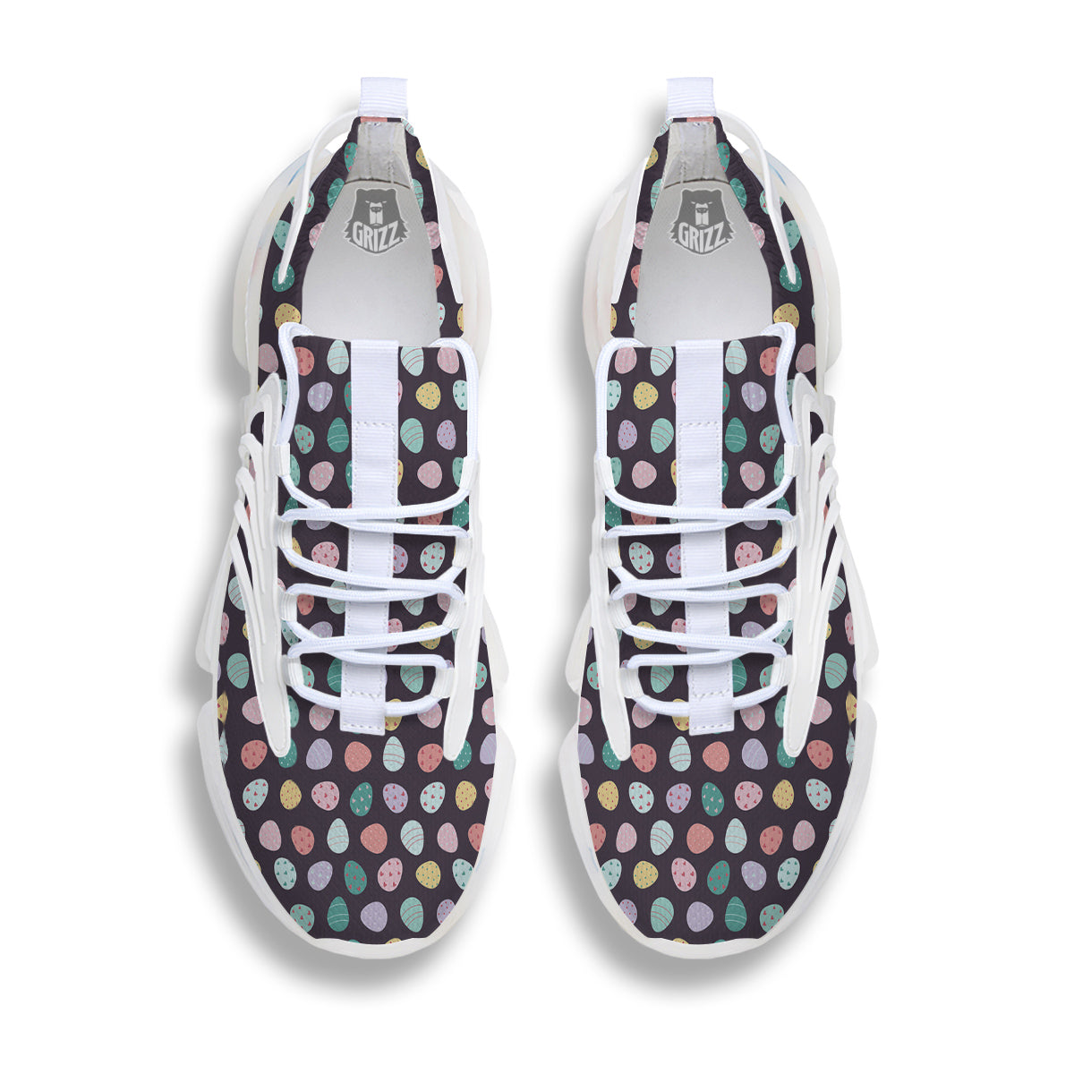 Easter Eggs Cute Print Pattern White Gym Shoes-grizzshop