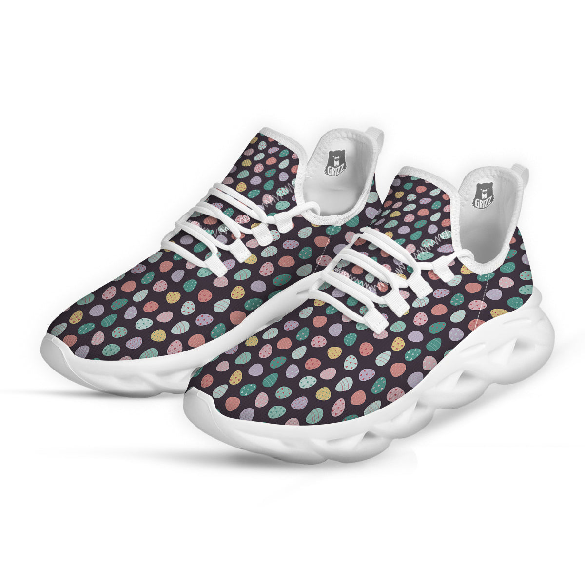 Easter Eggs Cute Print Pattern White Running Shoes-grizzshop