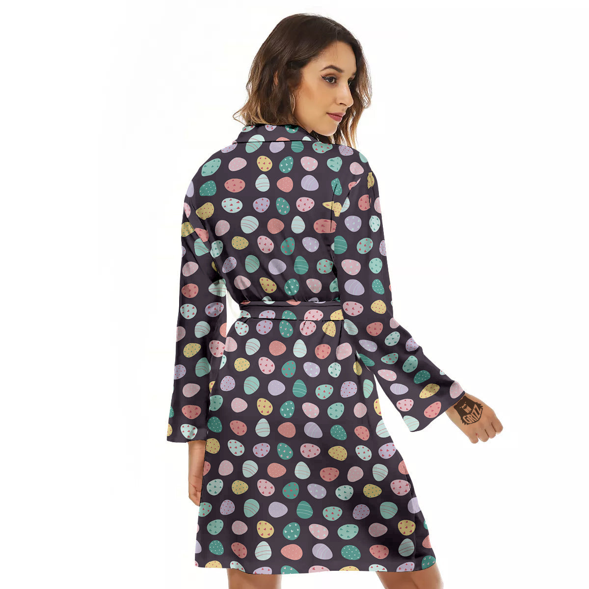 Easter Eggs Cute Print Pattern Women's Robe-grizzshop