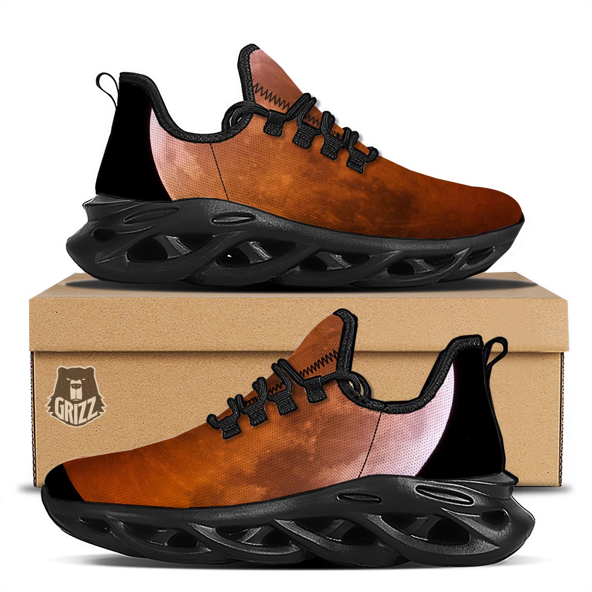 Eclipse Total Lunar Print Black Running Shoes-grizzshop