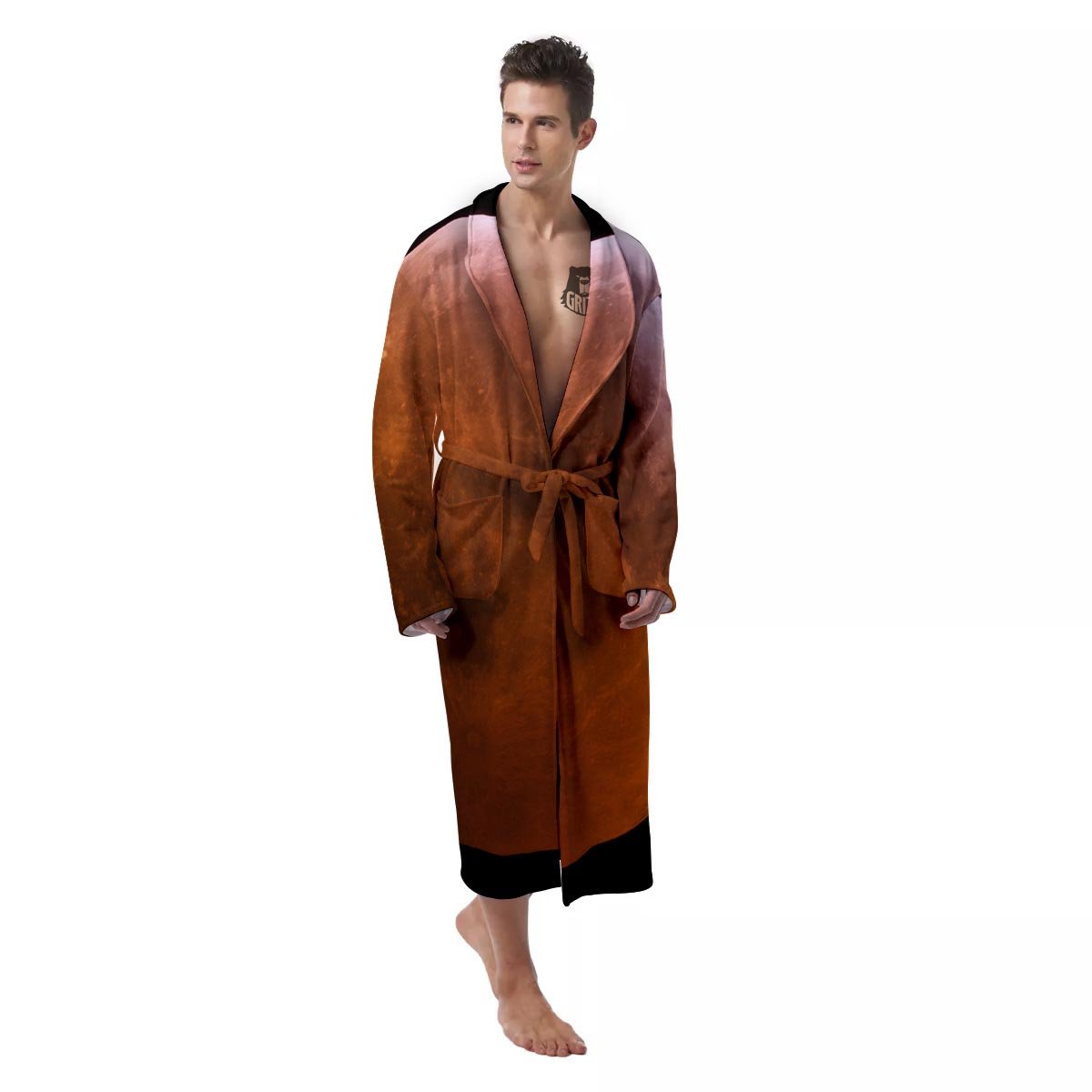 Eclipse Total Lunar Print Men's Robe-grizzshop