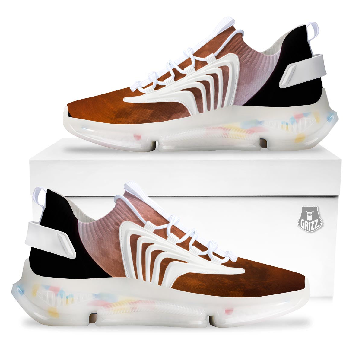 Eclipse Total Lunar Print White Gym Shoes-grizzshop