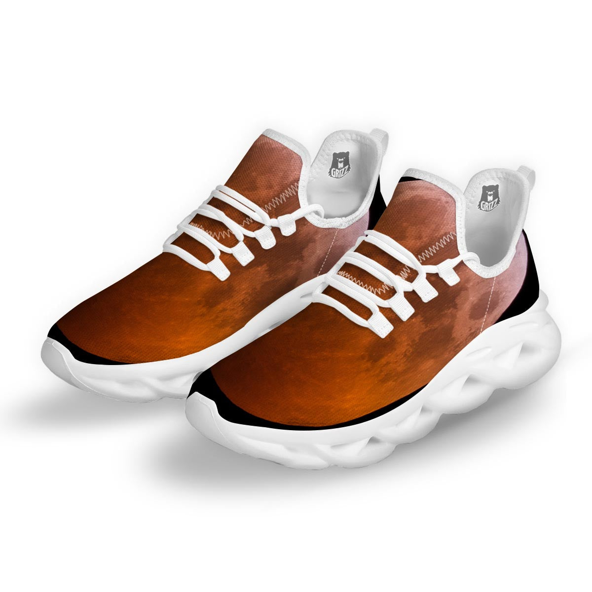 Eclipse Total Lunar Print White Running Shoes-grizzshop