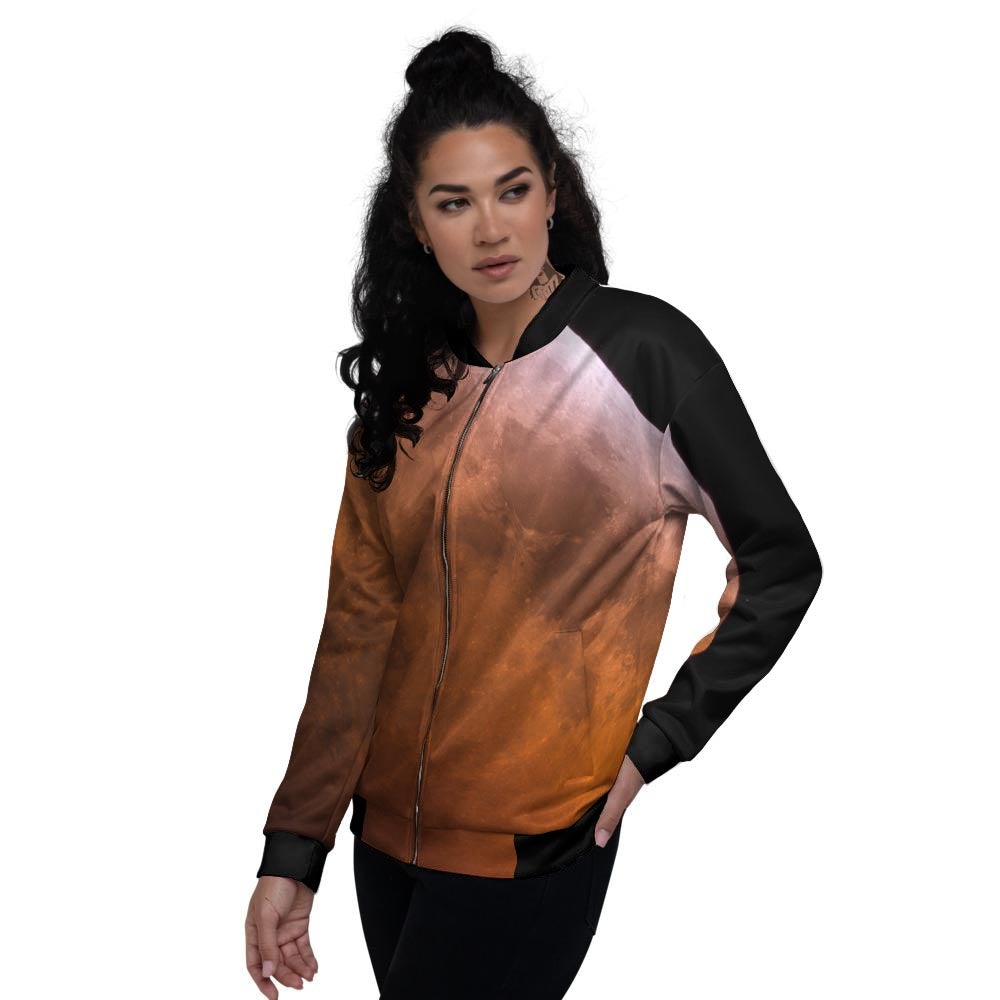 Eclipse Total Lunar Print Women's Bomber Jacket-grizzshop