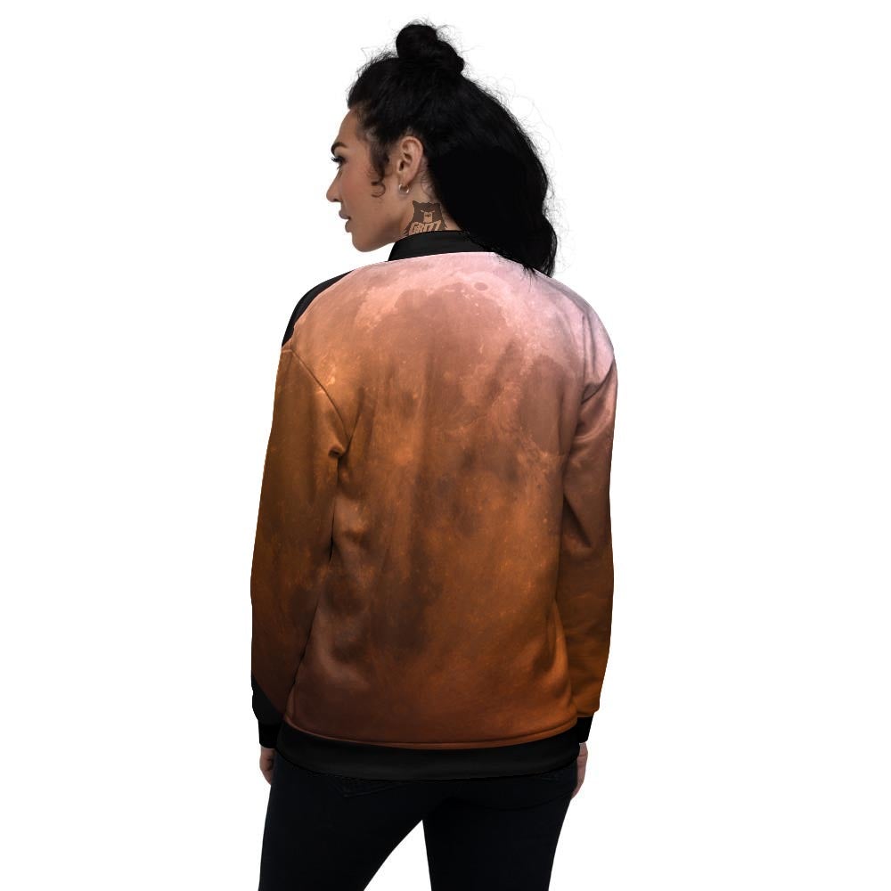 Eclipse Total Lunar Print Women's Bomber Jacket-grizzshop