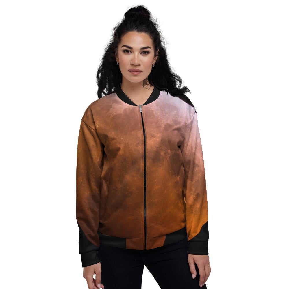 Eclipse Total Lunar Print Women's Bomber Jacket-grizzshop