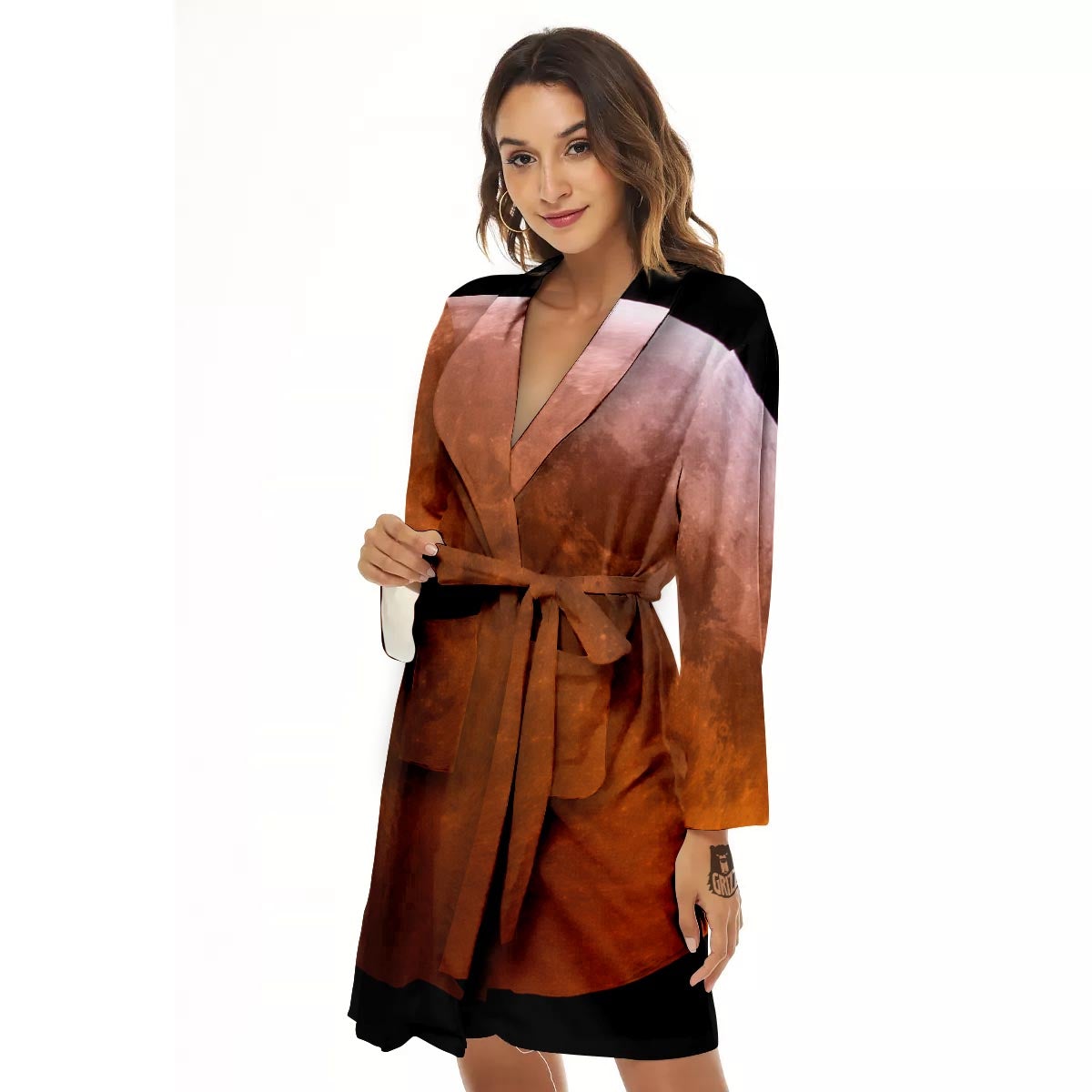 Eclipse Total Lunar Print Women's Robe-grizzshop