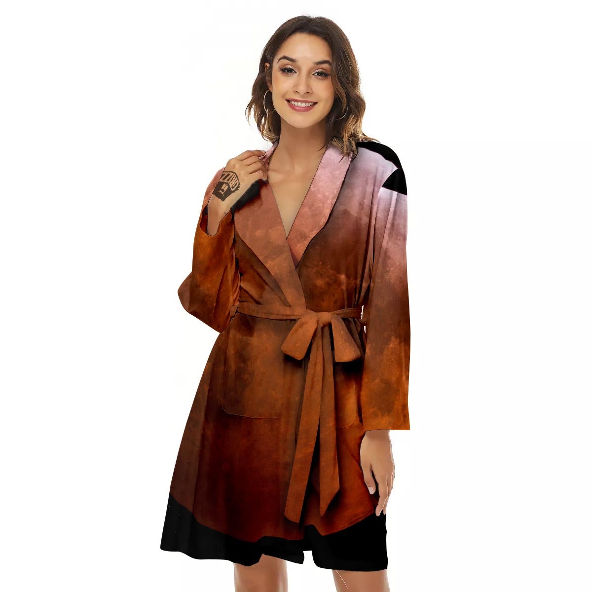 Eclipse Total Lunar Print Women's Robe-grizzshop