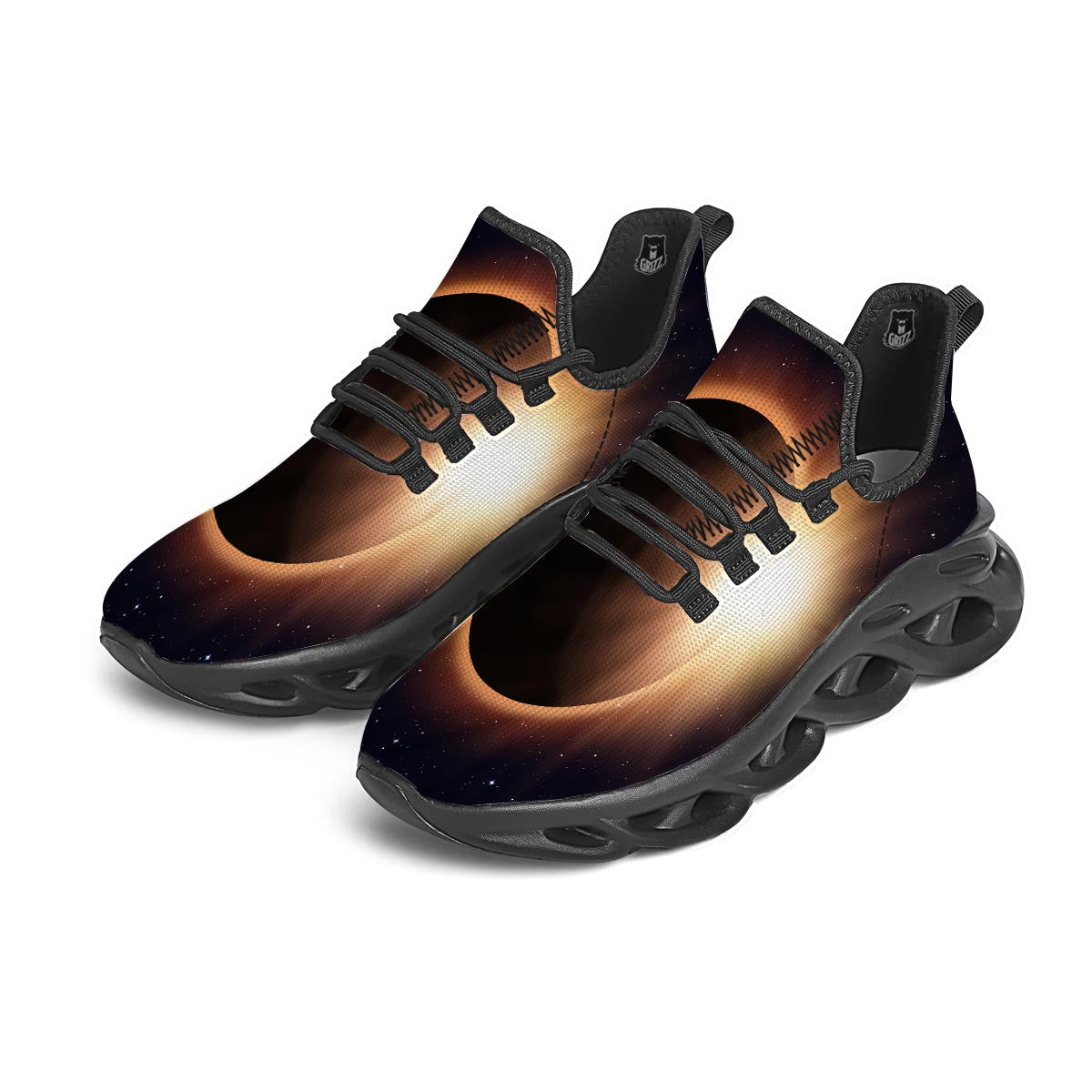 Eclipse Total Solar Print Black Running Shoes-grizzshop