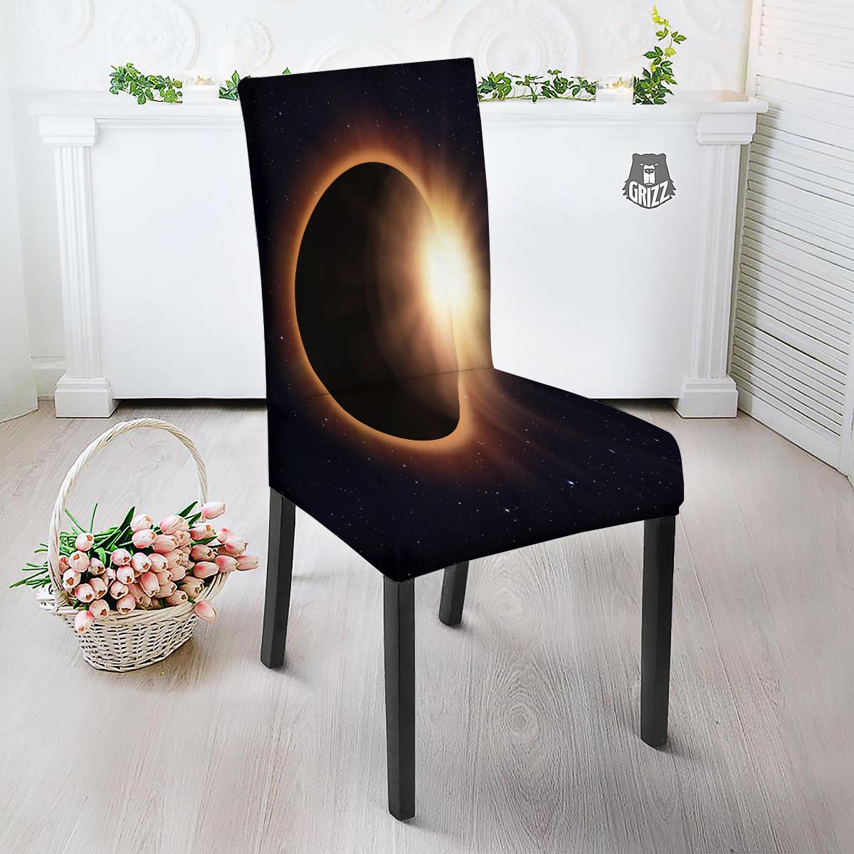 Eclipse Total Solar Print Dining Chair Slipcover-grizzshop