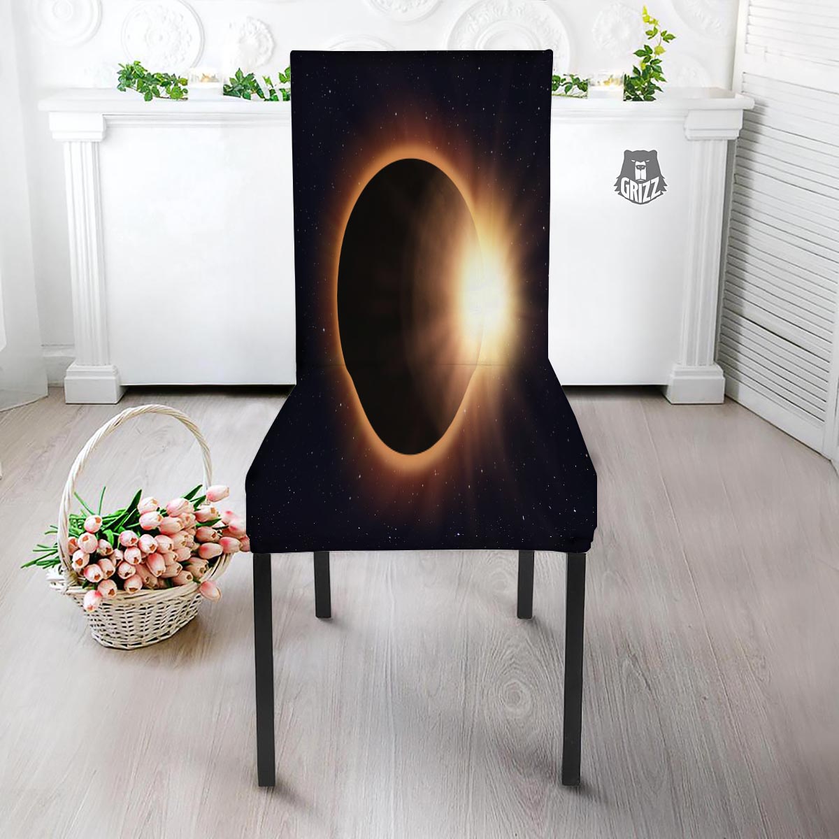 Eclipse Total Solar Print Dining Chair Slipcover-grizzshop