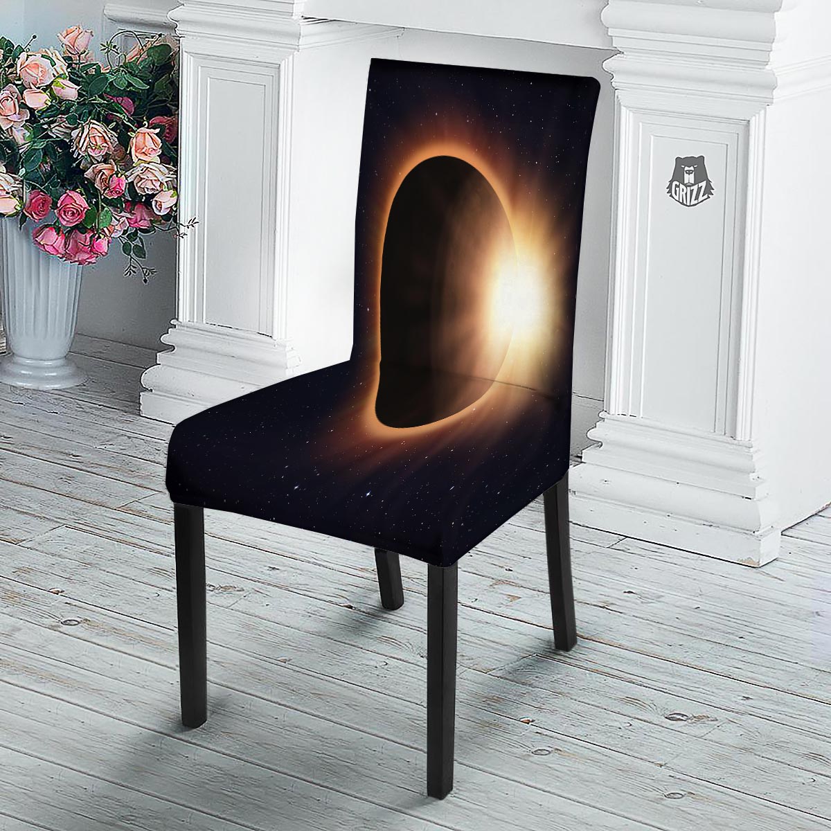 Eclipse Total Solar Print Dining Chair Slipcover-grizzshop