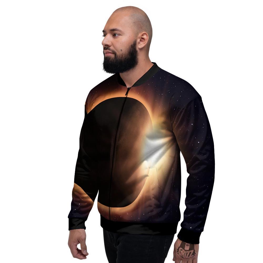 Eclipse Total Solar Print Men's Bomber Jacket-grizzshop