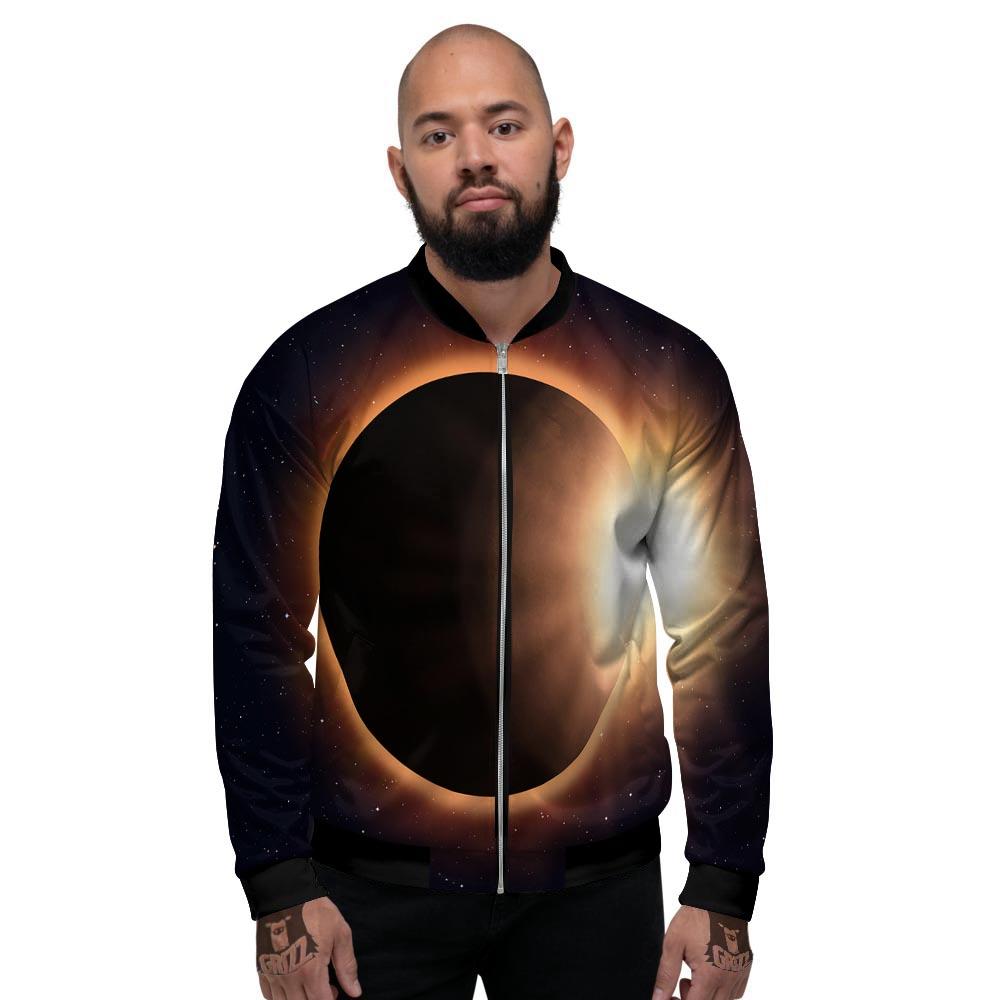 Eclipse Total Solar Print Men's Bomber Jacket-grizzshop
