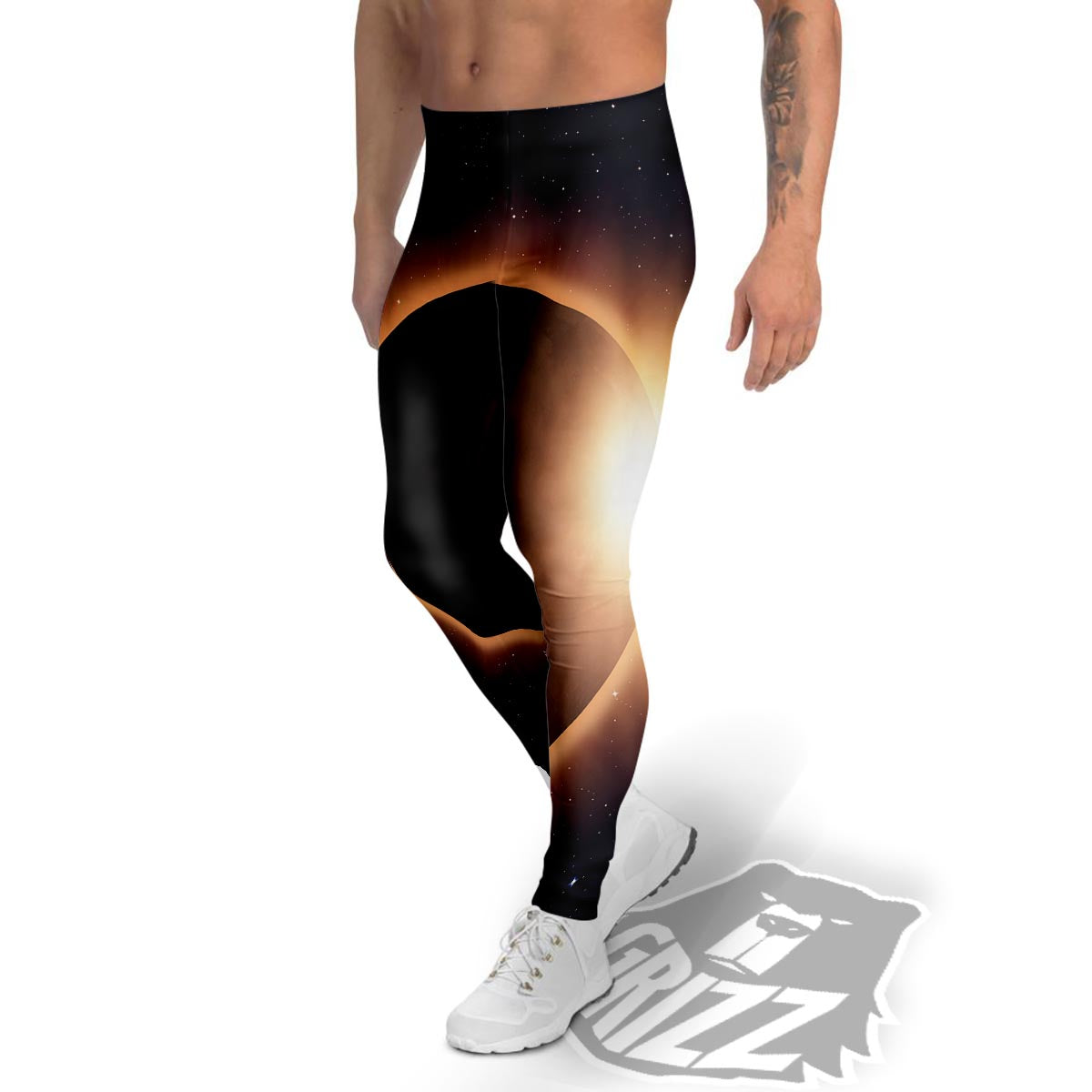 Eclipse Total Solar Print Men's Leggings-grizzshop