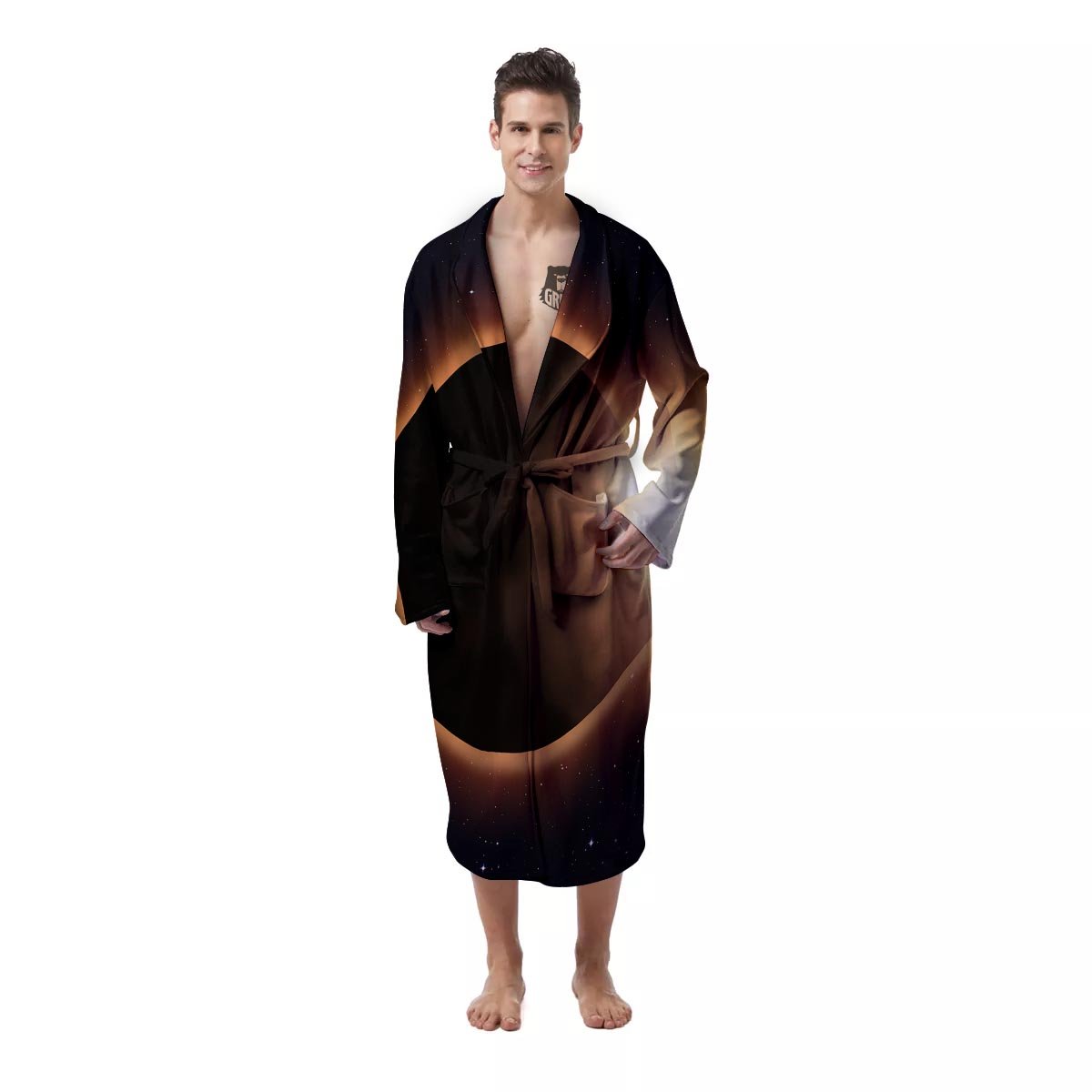 Eclipse Total Solar Print Men's Robe-grizzshop