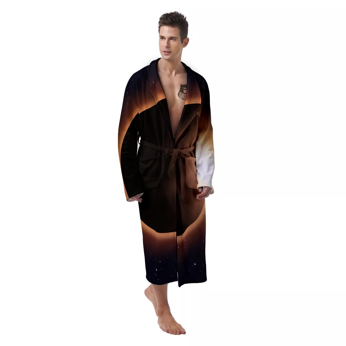 Eclipse Total Solar Print Men's Robe-grizzshop