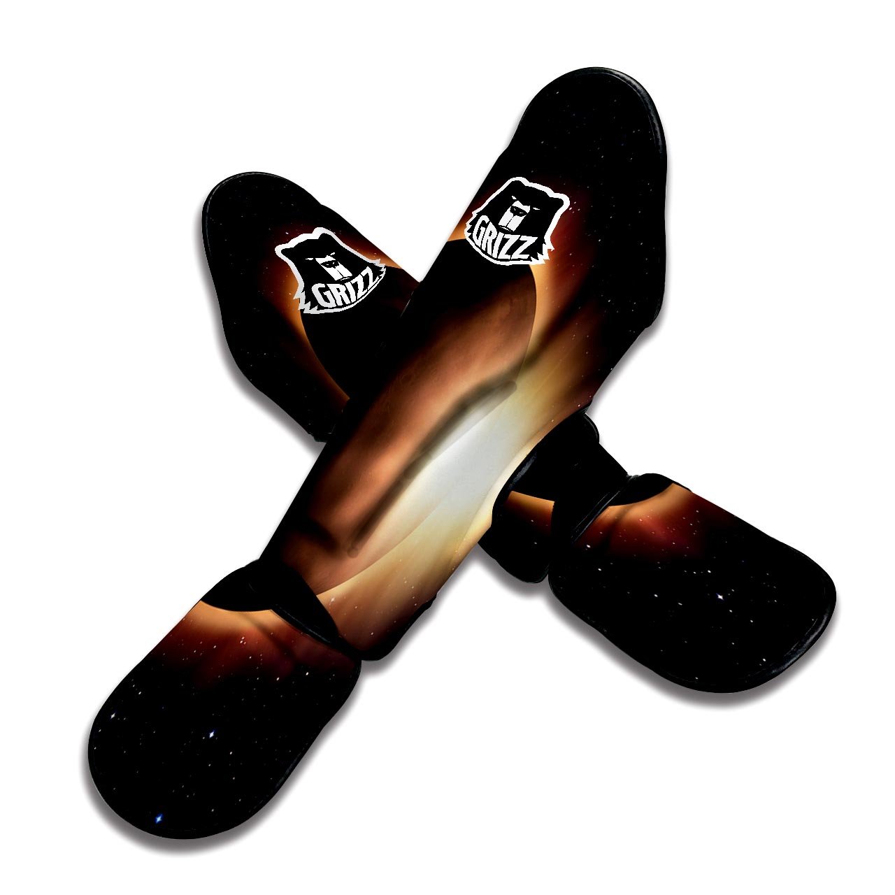 Eclipse Total Solar Print Muay Thai Shin Guards-grizzshop