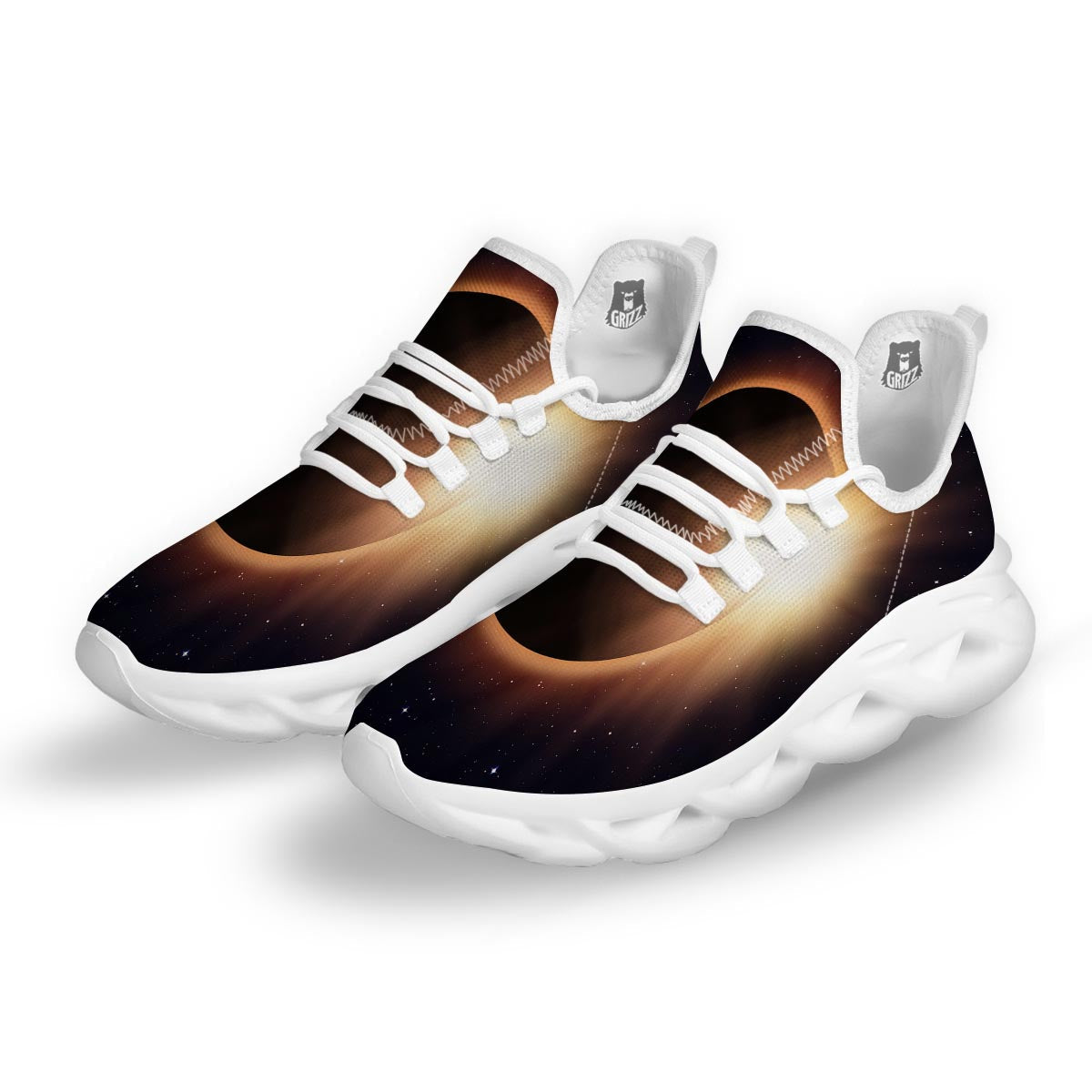 Eclipse Total Solar Print White Running Shoes-grizzshop