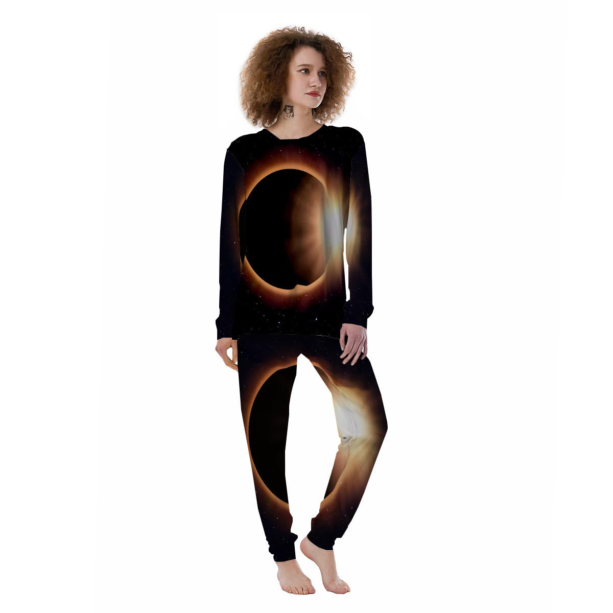 Eclipse Total Solar Print Women's Pajamas-grizzshop