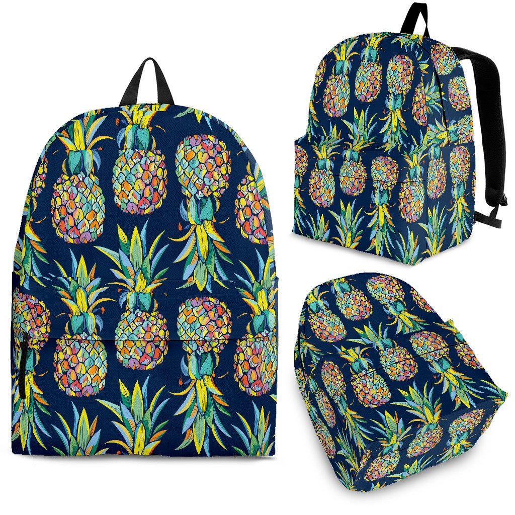 Edm Pineapple Blue Pattern Backpack-grizzshop