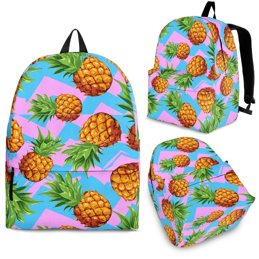 Edm Pineapple Blue/Pink Pattern Backpack-grizzshop