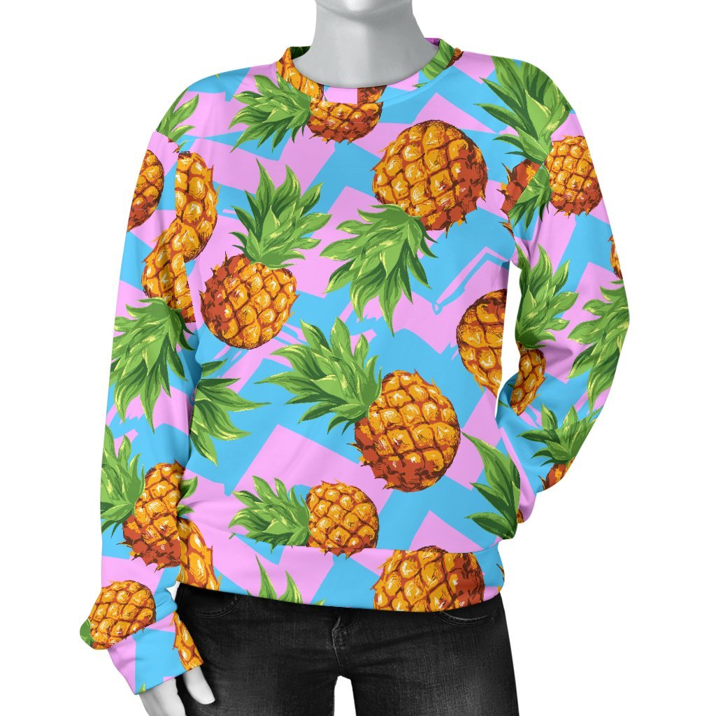 Edm Pink Pineapple Print Sweatshirt-grizzshop