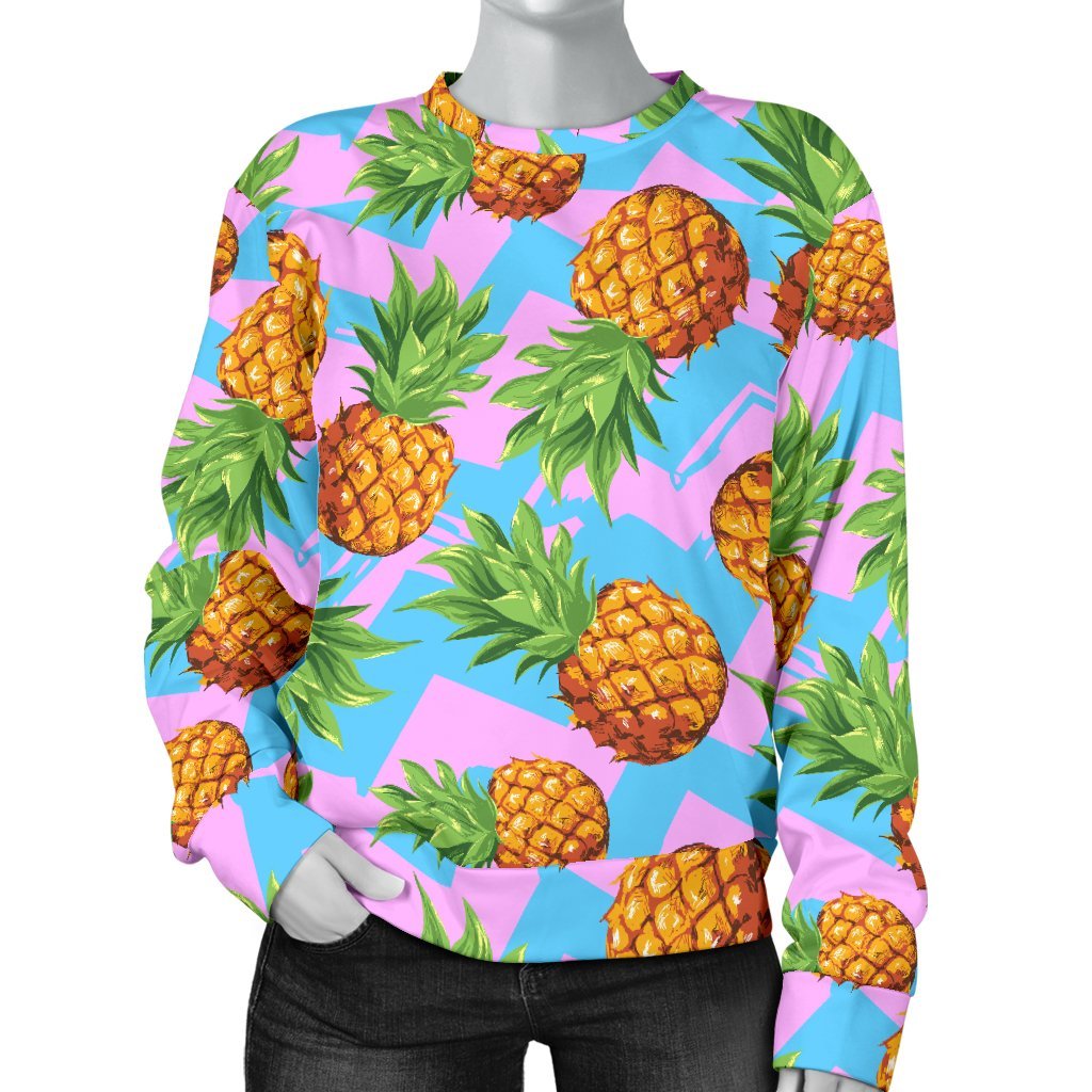 Edm Pink Pineapple Print Sweatshirt-grizzshop